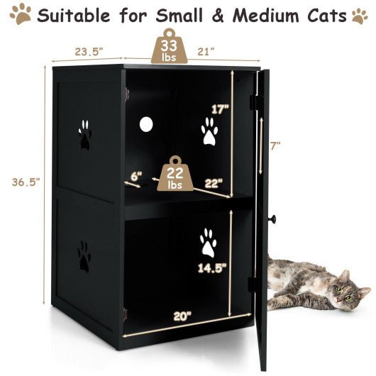  - 2 - tier Litter Hidden Cat House With Anti - toppling Device - Outdoor Style Company