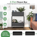  - 2 - Tier Metal Elevated Garden Bed with Raised Flower Box - Outdoor Style Company