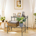  - 2 - Tier Metal Plant Stand Garden Shelf - Outdoor Style Company