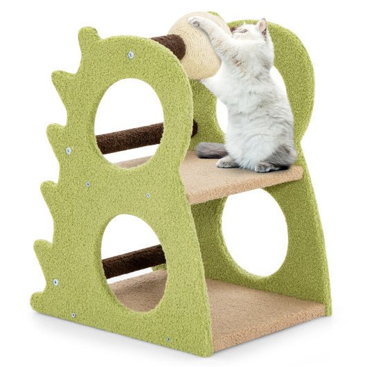  - 2 - Tier Modern Cat Tree for Indoor Cats with Rotatable Sisal Scratching Ball - Outdoor Style Company