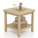  - 2 - Tier Outdoor Side Table with Shelf for Porch Deck Garden - Outdoor Style Company