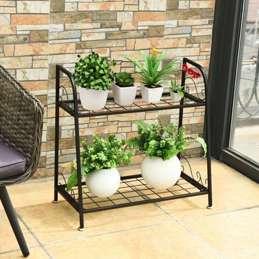  - 2 - tier Patio Metal Plant Stand - Outdoor Style Company