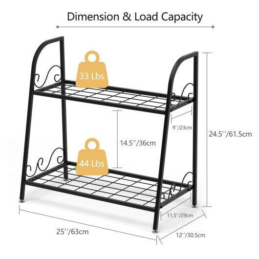  - 2 - tier Patio Metal Plant Stand - Outdoor Style Company