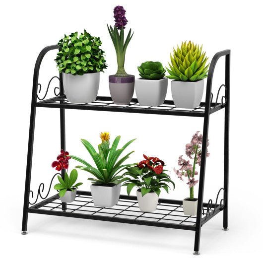  - 2 - tier Patio Metal Plant Stand - Outdoor Style Company