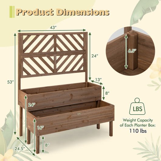  - 2 - Tier Raised Garden Bed with Trellis - Outdoor Style Company