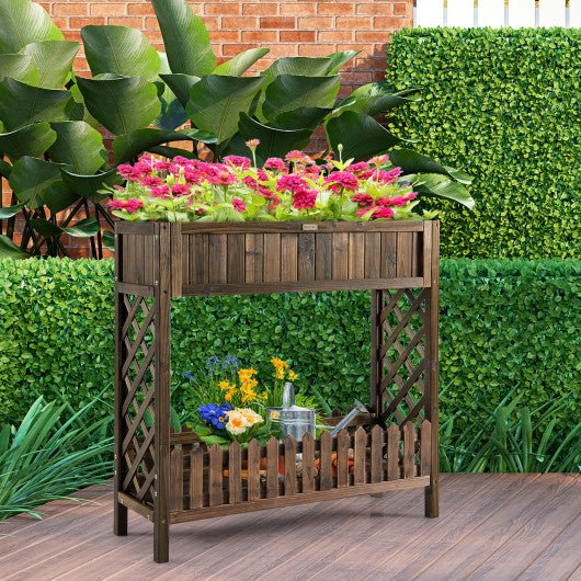  - 2 - Tier Wood Raised Garden Bed for Vegetable and Fruit - Outdoor Style Company