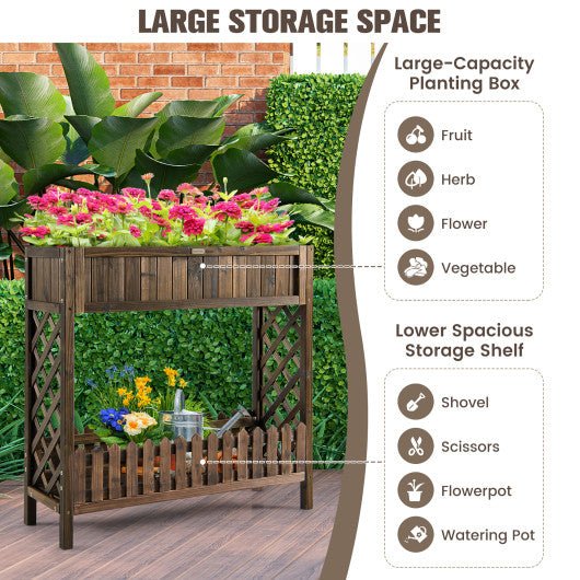  - 2 - Tier Wood Raised Garden Bed for Vegetable and Fruit - Outdoor Style Company