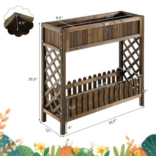  - 2 - Tier Wood Raised Garden Bed for Vegetable and Fruit - Outdoor Style Company