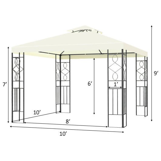  - 2 Tiers 10 x 10 Feet Patio Gazebo Canopy Tent - Outdoor Style Company