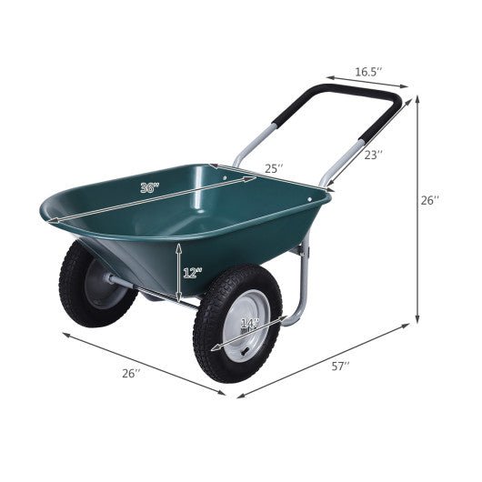  - 2 Tire Wheelbarrow Garden Cart Heavy - duty Dolly Utility Cart - Outdoor Style Company