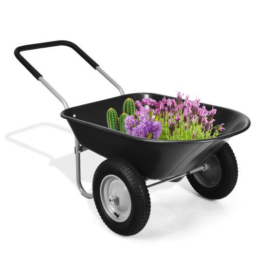  - 2 Tire Wheelbarrow Garden Cart Heavy - duty Dolly Utility Cart - Outdoor Style Company