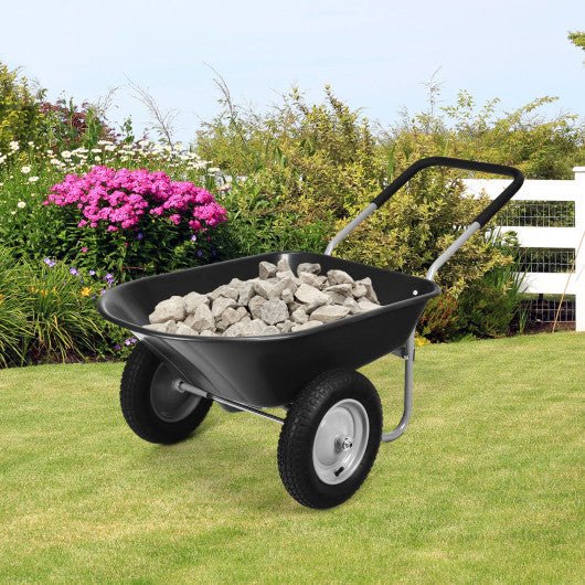  - 2 Tire Wheelbarrow Garden Cart Heavy - duty Dolly Utility Cart - Outdoor Style Company