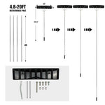  - 20 Feet Extendable Aluminum Snow Roof Rake with Anti - slip Handle - Outdoor Style Company
