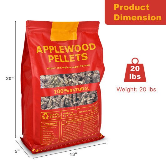  - 20 Pounds Apple Wood Pellets 100% All - Natural for Pellet Grills - Outdoor Style Company