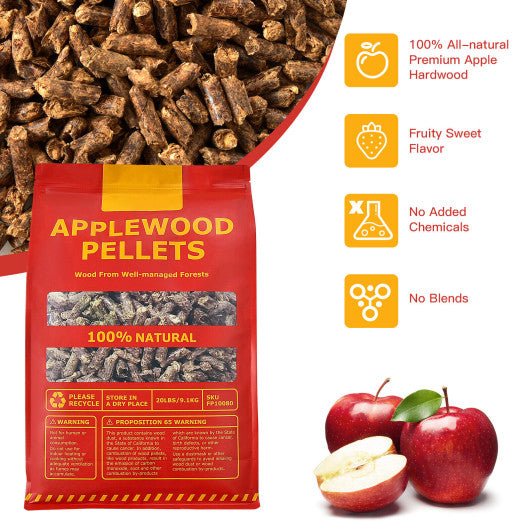  - 20 Pounds Apple Wood Pellets 100% All - Natural for Pellet Grills - Outdoor Style Company