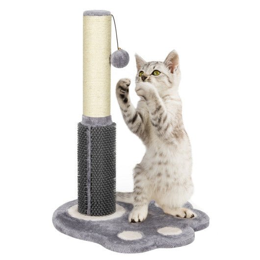  - 20.5 inch Tall Cat Scratching Post Claw Scratcher with Sisal Rope and Plush Ball - Outdoor Style Company