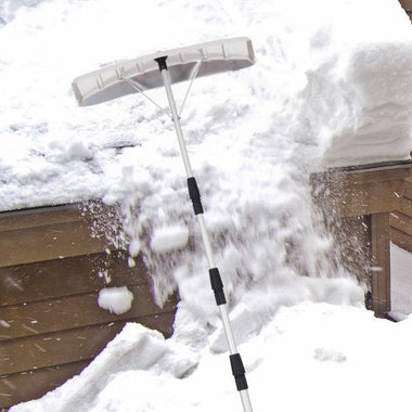  - 21 Feet Aluminum Large Poly Blade Telescoping Snow Roof Rake - Outdoor Style Company