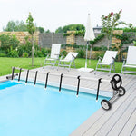  - 22 Ft Pool Cover Reel Set Aluminum In - ground Swimming Solar Cover Reel - Outdoor Style Company