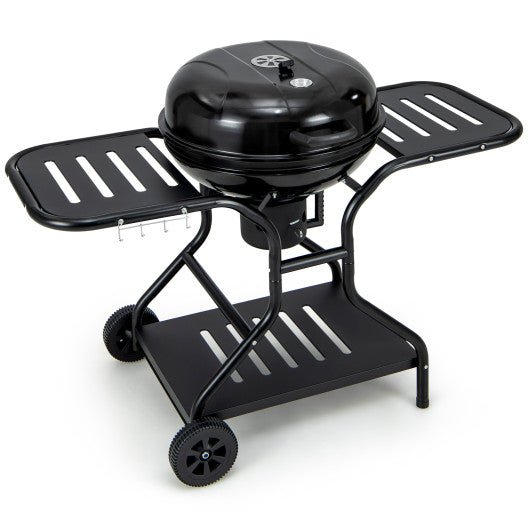  - 22 Inches 2 Layer Racks Barbecue Grill with Wheels for Outdoor Camping - Outdoor Style Company