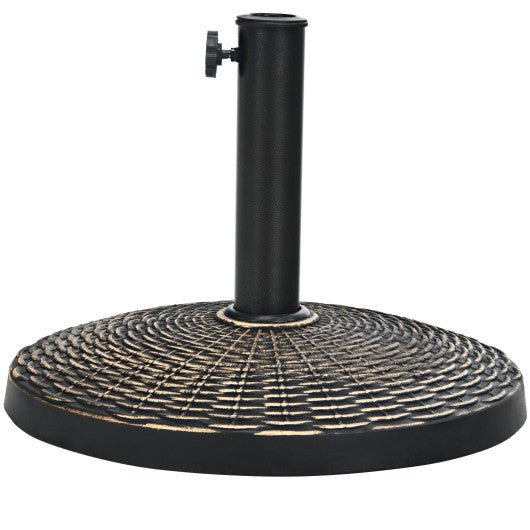  - 22Lbs Patio Resin Umbrella Base with Wicker Style for Outdoor Use - Outdoor Style Company