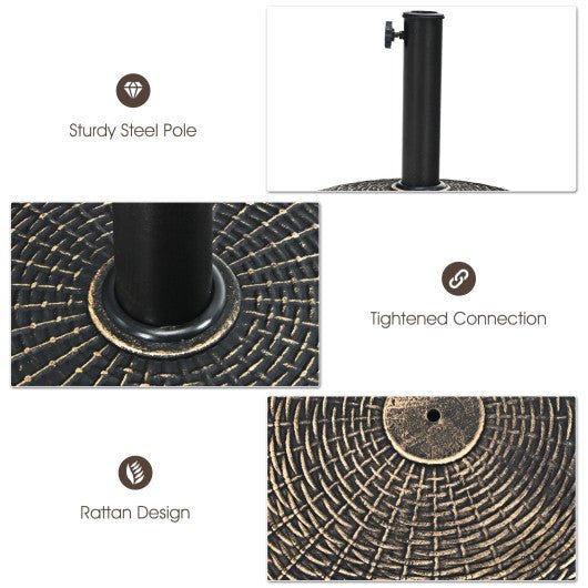  - 22Lbs Patio Resin Umbrella Base with Wicker Style for Outdoor Use - Outdoor Style Company