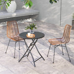  - 23 Inch Round Bistro Table with Tempered Glass Tabletop - Outdoor Style Company