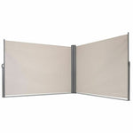  - 237 x 71 Inch Patio Retractable Double Folding Side Awning Screen Divider - Outdoor Style Company