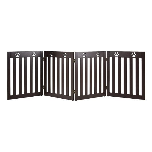  - 24 Inch Folding Wooden Freestanding Pet Gate Dog Gate with 360° Hinge - Outdoor Style Company