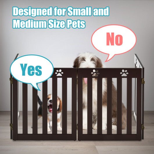  - 24 Inch Folding Wooden Freestanding Pet Gate Dog Gate with 360° Hinge - Outdoor Style Company