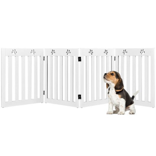  - 24 Inch Folding Wooden Freestanding Pet Gate Dog Gate with 360° Hinge - Outdoor Style Company