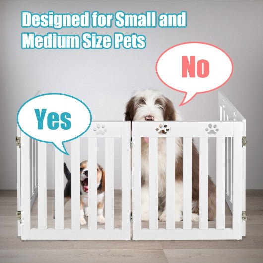  - 24 Inch Folding Wooden Freestanding Pet Gate Dog Gate with 360° Hinge - Outdoor Style Company