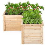  - 24 Inch L - Shaped Wooden Raised Garden Bed with Open - Ended Base - Outdoor Style Company