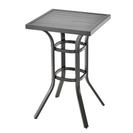  - 24 Inch Patio Bar Height Table with Aluminum Tabletop and Adjustable Foot Pads - Outdoor Style Company