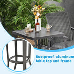  - 24 Inch Patio Bar Height Table with Aluminum Tabletop and Adjustable Foot Pads - Outdoor Style Company