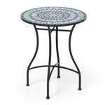  - 24 Inch Patio Bistro Table with Ceramic Tile Tabletop - Outdoor Style Company