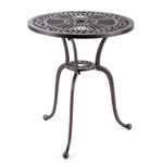  - 24 Inch Round Cast Aluminum Table Patio Dining Bistro Table with 2 Inch Umbrella Hole - Outdoor Style Company