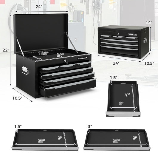  - 24 Inch Tool Chest Case with 6 Drawers and Top Storage for Garage Repair Shop & Warehouse - Outdoor Style Company