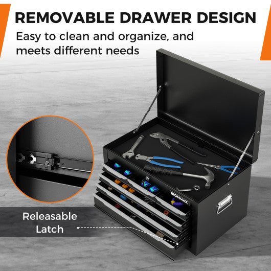  - 24 Inch Tool Chest Case with 6 Drawers and Top Storage for Garage Repair Shop & Warehouse - Outdoor Style Company