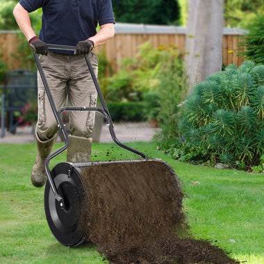  - 24” Peat Moss Spreader with Upgrade Side Latches and U - shape Handle - Outdoor Style Company