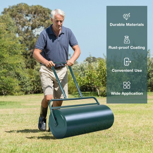  - 24 x 13 Inch Tow Lawn Roller Water Filled Metal Push Roller - Outdoor Style Company
