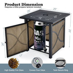  - 25 Inch 40000 BTU Propane Fire Pit Table with Lid and Fire Glass - Outdoor Style Company