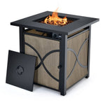  - 25 Inch 40000 BTU Propane Fire Pit Table with Lid and Fire Glass - Outdoor Style Company