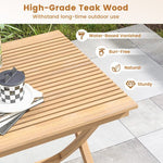  - 27.5 Inch Indonesia Teak Patio Bistro Table with Slatted Tabletop and Sturdy Wood Frame - Outdoor Style Company