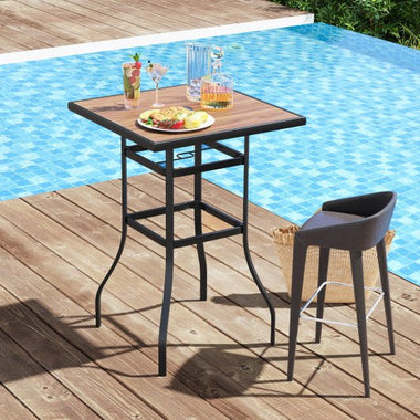  - 27.5 Inches Patio Bar Table for Garden Backyard Poolside - Outdoor Style Company