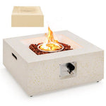  - 28 Inch 40000 BTU Square Propane Gas Fire Pit with PVC Cover - Outdoor Style Company