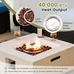  - 28 Inch 40000 BTU Square Propane Gas Fire Pit with PVC Cover - Outdoor Style Company