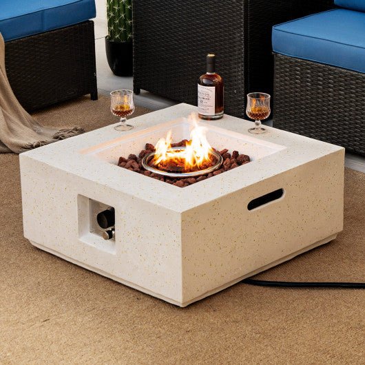  - 28 Inch 40000 BTU Square Propane Gas Fire Pit with PVC Cover - Outdoor Style Company