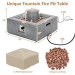  - 28 Inch 50000 BTU Patio Square Propane Fire Pit with PVC Cover - Outdoor Style Company