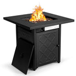  - 28 Inch Propane 50 000 BTU Patio Square Gas Fireplace with Lava Rock - Outdoor Style Company