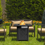  - 28 Inch Propane 50 000 BTU Patio Square Gas Fireplace with Lava Rock - Outdoor Style Company